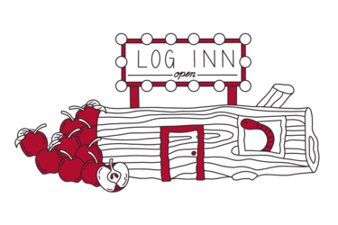 Illustration of a comic Inn inside of an apple tree branch; by Stefanie Kreuzer, b13 GmbH (CC BY-SA 4.0)